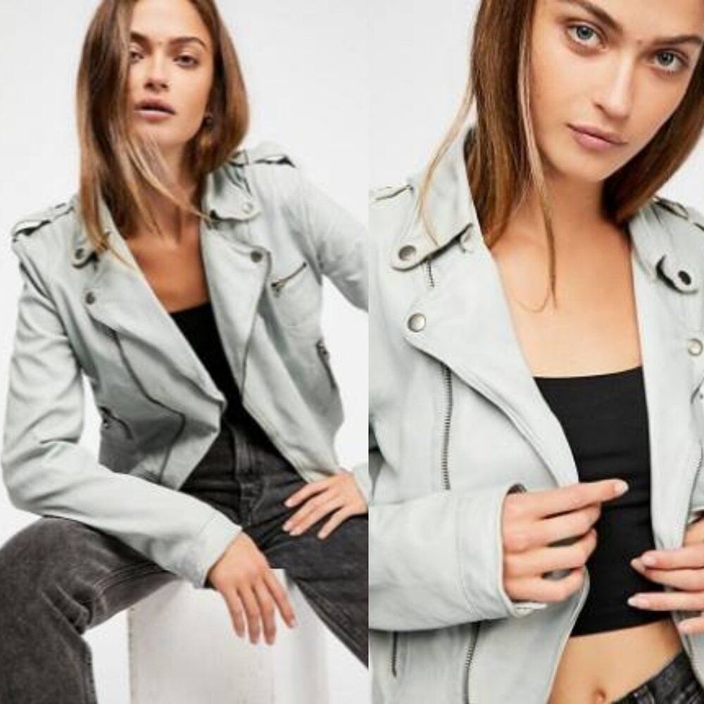 Free People Jakett Josey Washed Leather Jacket Size Small $550